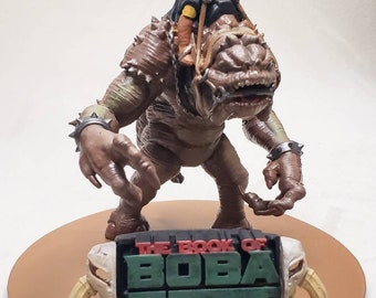 Boba Fett Riding Rancor | Book of Boba Fett Star Wars Fan Art 3D Sculpture Miniature Game Scale