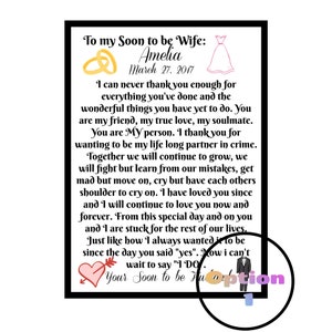 To my Soon to be Wife/Wedding Vows/On our Wedding Day/To my Future Wife/From your Husband
