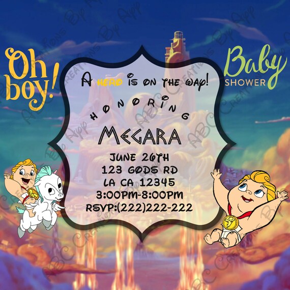Hercules Baby Shower Invitation/baby Hercules Baby Shower - Etsy