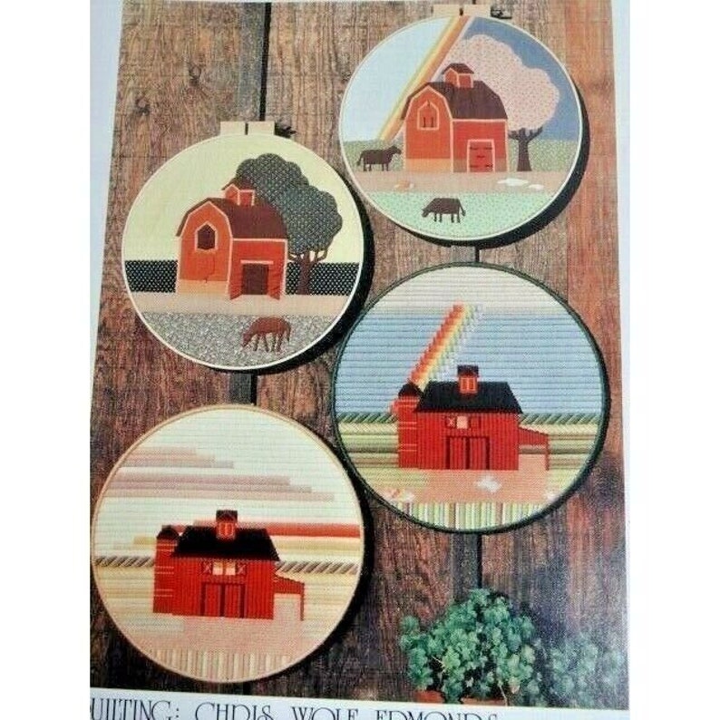 1981 Kansas Threads Quilt Needlepoint Pattern Seasonal Barns Spring ...