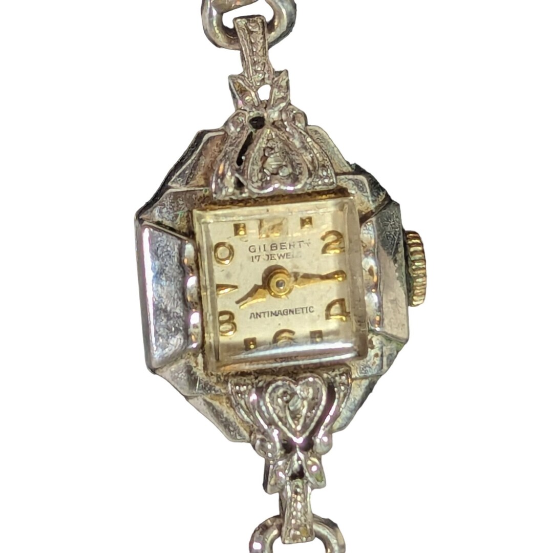 Vintage Gilbert Womens Watch 17 Jewels Gold Dials Antimagnetic C1960 ...