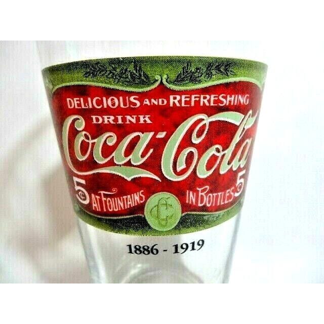 Coca-cola 1886-1919 DELICIOUS and REFRESHING Glassware Retro Label