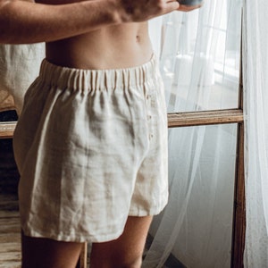 Linen boxers shorts, Cotton briefs, Organic men underwear,Valentine's Day Gift