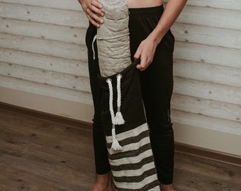 Hanf Yoga Matten Set, Leinen Tasche, umweltfreundlich