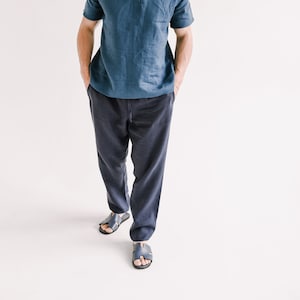 Men&#39;s relaxed trousers, Natural Linen pants for men, Lounge pants, Summer outfit, Mans organic pants, Pajama trousers, Flax pant