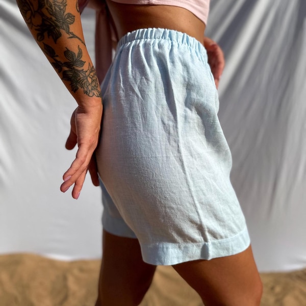 Natuurlijke linnen boxershorts, linnen shorts voor dames, linnen slipjes voor dames, linnen ondergoed voor dames, linnen nachtshorts voor dames