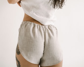 Pantaloncini in lino naturale, intimo da donna, lingerie biologica