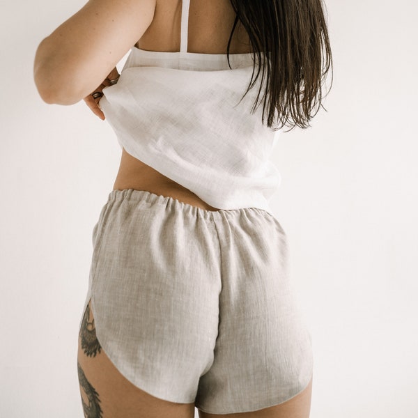 Short en lin femme, culotte en lin naturel, culotte en lin pour femmes, sous-vêtements en lin pour femmes, sous-vêtements en lin pour femmes, lingerie en lin pour femmes