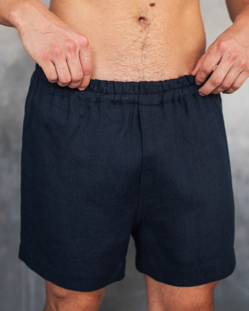 Linen Shorts Organic Sleep Boxer Pajama Shorts Men's Etsy