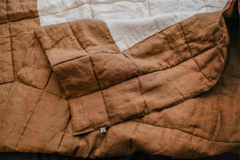 HEMP brown natural blanket -Hemp quilt-Organic linen fabric + filler organic Hemp fiber - Custom made blanket