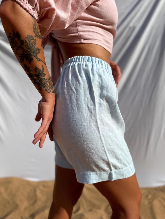 Natural Linen boxer,  Women linen shorts ,Linen Knickers For Women, Women's Linen Undies, Women Linen Underwear, Women Sleep Shorts