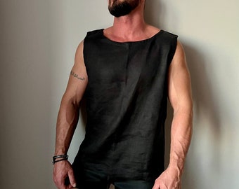 Men's Linen T-Shirt: Natural Summer Top, Yoga, Beach