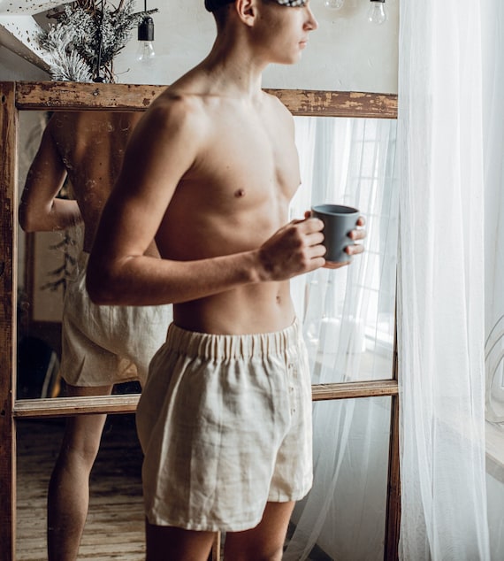 Linen Boxers Shorts, Cotton Briefs, Organic Men Underwear