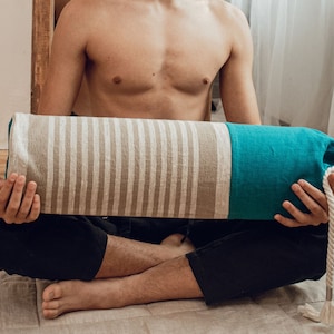 Hanf Yogamatte, Meditationsset, Bio Yoga Tasche, Yoga Pilates Matte Tasche, YogaMatte Tragetasche, Leinen Yogamatte, Bio Hanf Teppich