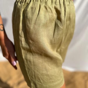 Boxer in lino naturale, pantaloncini in lino da donna, slip in lino da donna, biancheria intima in lino da donna, pantaloncini da notte da donna immagine 5