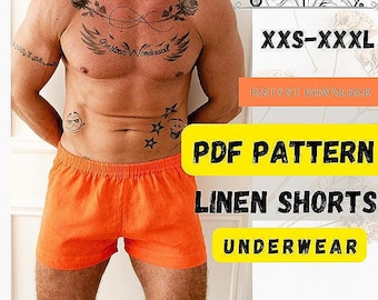 Mönster för herrshorts i linne, nybörjarvänligt (PDF-mönster)