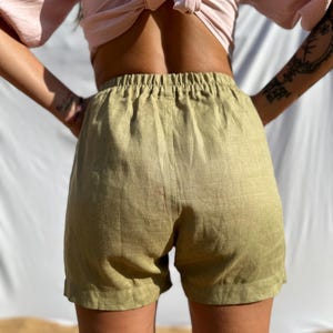 Boxer in lino naturale, pantaloncini in lino da donna, slip in lino da donna, biancheria intima in lino da donna, pantaloncini da notte da donna immagine 6