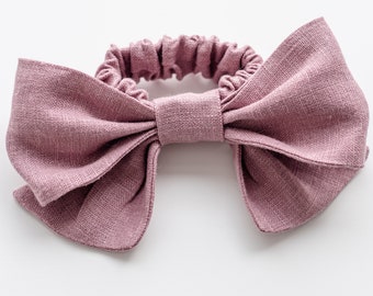 Large bow Scrunchie, Rose bow scrunchie, Linen Knot Bow Scrunchie, Linen Hair Bow, Linen Hair Accessory, Cute scrunchies, Gift for her