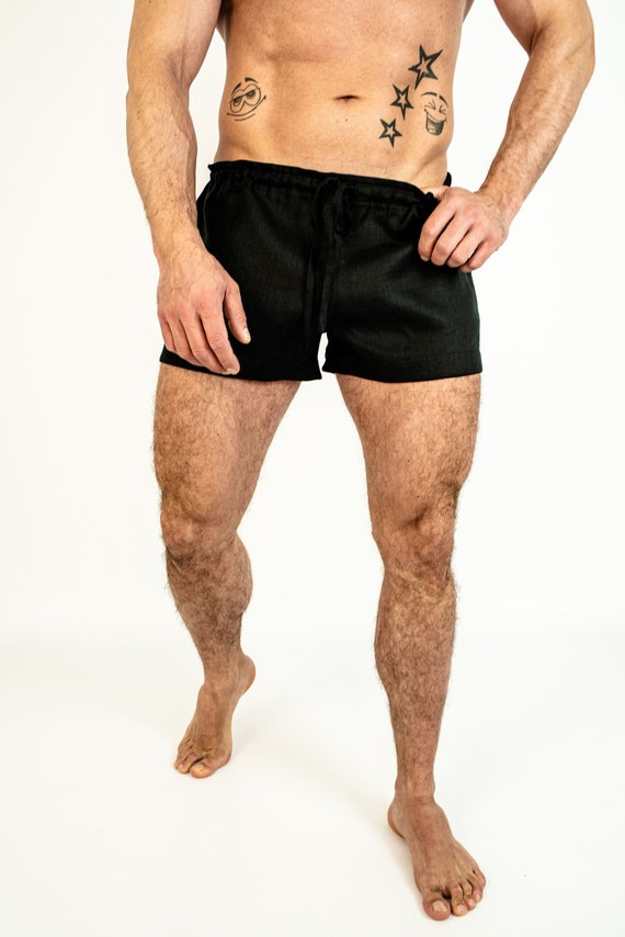 Biancheria intima da uomo senza lattice con pizzo di lino pantaloncini di lino pantaloncini da notte in lino naturale boxer da notte biologici biancheria intima di lino Etsy Italia