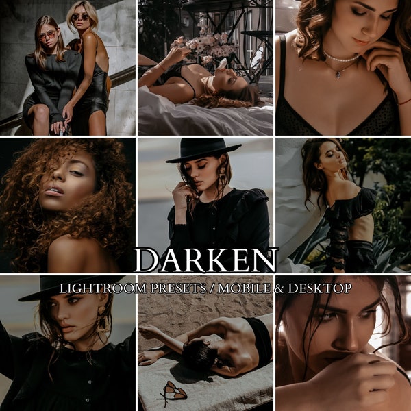 10 Mobile Presets, Dark Aesthetic Influencer Presets, Moody Presets, Dark Minimal Blogger Instagram filter, Luxury Black Dark Fashion Filter