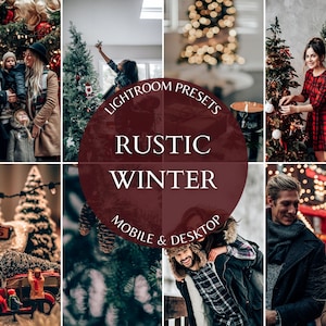 15 Desktop & Mobile Preset RUSTIC WINTER Holiday Filter Instagram Influencer Christmas Preset Moody Christmas Presets Xmas Family Preset