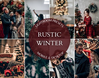15 Desktop & Mobile Preset RUSTIC WINTER Holiday Filter Instagram Influencer Christmas Preset Moody Christmas Presets Xmas Family Preset