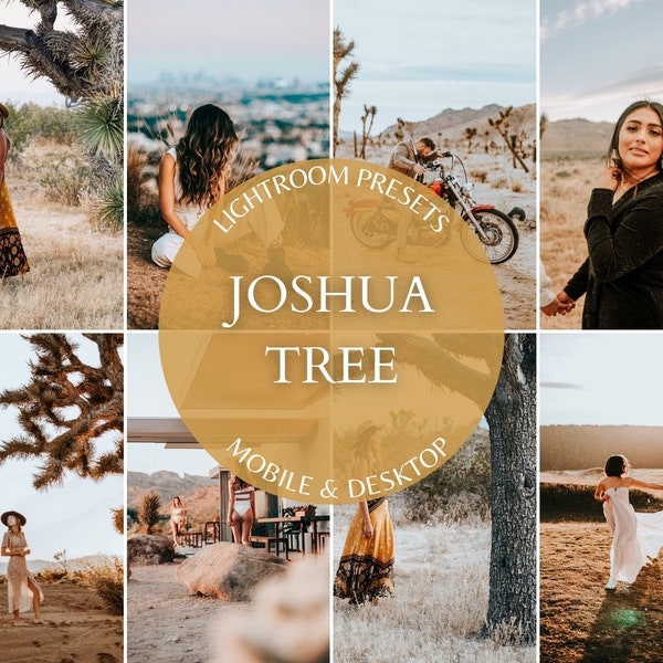 15 préréglages WARM Lightroom préréglages JOSHUA TREE préréglages mobiles et de bureau Lifestyle Blogger Preset Bright Instagram Presets Vsco Dng Filter