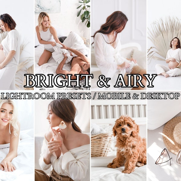 15 Mobile Presets BRIGHT & AIRY Preset Desktop Blogger Preset Light And Airy Photography Presets Natural Bright Portret DNG Instagram Filter
