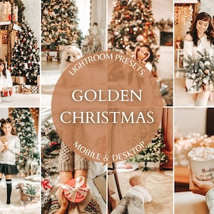 15 Mobile Presets GOLDEN CHRISTMAS Lightroom Preset Holidays Instagram Blogger Filter Desktop Presets Warm Xmas Filter Golden Phone Filter
