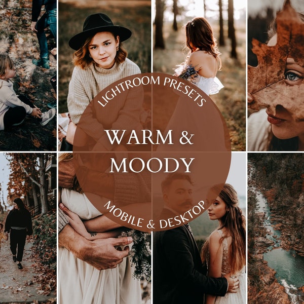 15 Mobile Presets WARM & MOODY Presets Photographer Desktop Presets Warm Preset For Bloggers Moody Editing Filter Fall Theme For Instagram