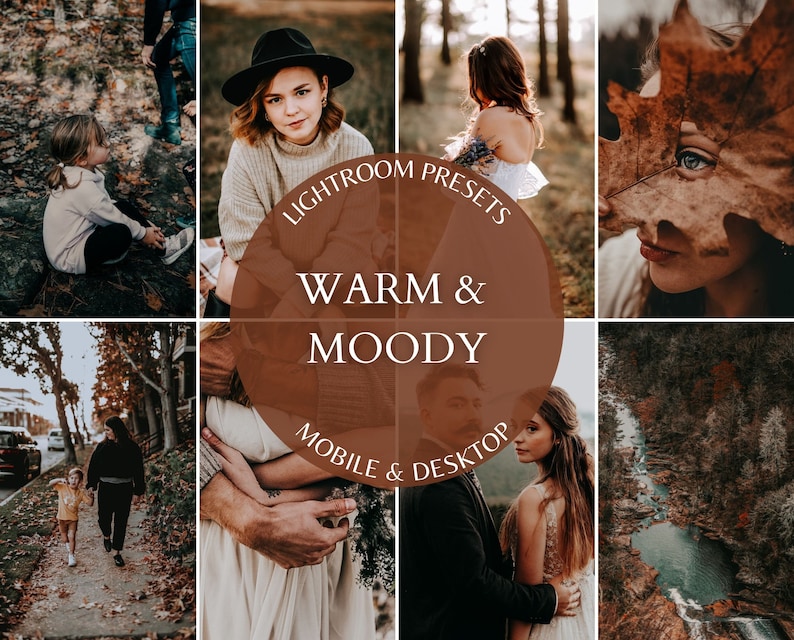 15 Mobile Presets WARM & MOODY Presets Photographer Desktop Presets Warm Preset For Bloggers Moody Editing Filter Fall Theme For Instagram 