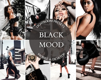 15 Lightroom Presets BLACK MOOD Preset Mobile & Desktop Preset Minimal Black Instagram Filter Beauty Fashion Preset Lifestyle Blogger Filter