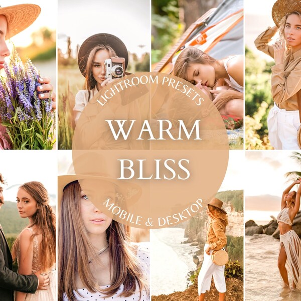 12 Mobile Presets WARM BLISS Presets Lightroom Preset For Desktop Instagram Blogger Filter Warm And Cozy Editing Filter Outdoor Photography