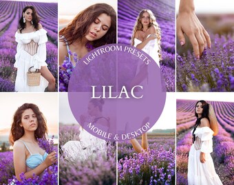 10 Lightroom Presets LILAC Presets For Mobile& Desktop Purple Spring Presets Instagram Presets for Blogger lavender preset violet Filter