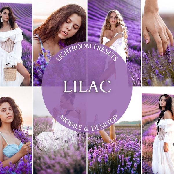 10 Lightroom Presets LILAC Presets For Mobile& Desktop Purple Spring Presets Instagram Presets for Blogger lavender preset violet Filter