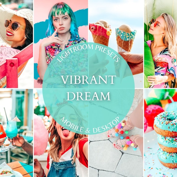 10 Lightroom Presets VIBRANT DREAM Presets Mobile & Desktop Presets Color Pop Blogger Presets Instagram Vibrant Colorful Filter Photo Filter