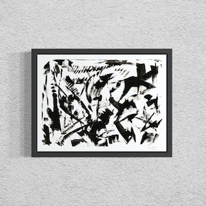 Monochrome Flow #15, Original Abstract Expressionist Painting