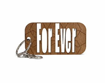 Porte-clés FOREVER en bois personnalisé - Découpe personnalisée - Porte-clés pour couple