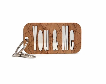 Porte-clés en bois personnalisé VOUS & MOI - Découpe personnalisée - Porte-clés pour couple