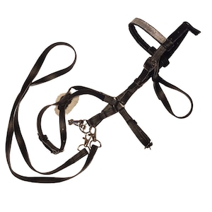 Mexican Bridle + Reins for Hobby Horse, Tack Set for Hobbyhorse, Fully Adjustable, Removable Browband