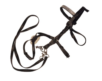 Mexican Bridle + Reins for Hobby Horse, Tack Set for Hobbyhorse, Fully Adjustable, Removable Browband