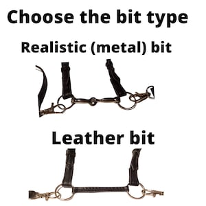 Dressage Bridle + Reins for Hobby Horse, Hobbyhorse Bridle with Flash Noseband and Padding, Removable Browband image 6