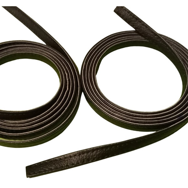 10mm Faux Leather Straps for Hobby Horse Tack Making, Vegan Black Leather Strings for DIY projects