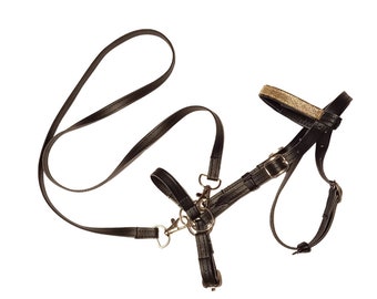 Bitless Bridle with Reins for Hobby Horse, Fully Adjustable, Removable Browband, Hobby Horse Bridle without Bit