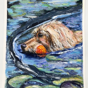 Pet Portrait Painting Custom Dog Portrait Original Acrylic Painting, Dog Gift For Him and Her, Custom Pet Artwork, Puppy Portrait Dog