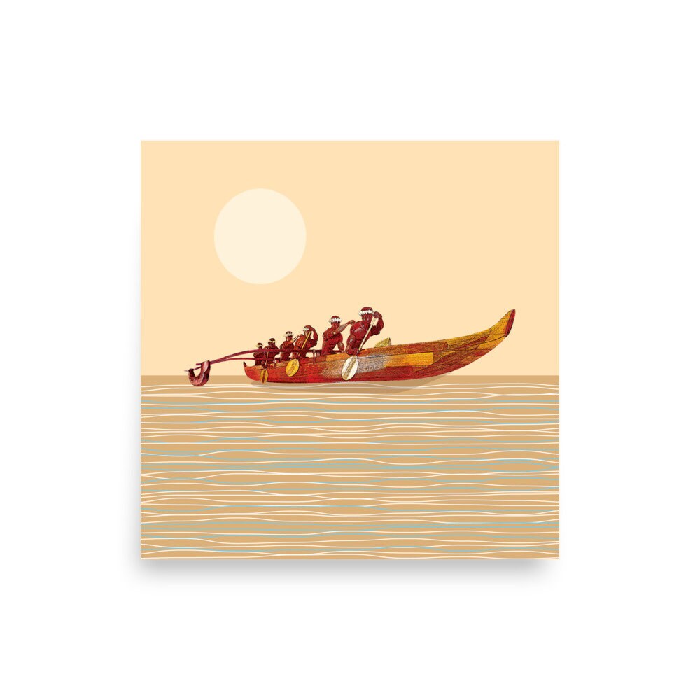 Outrigger Canoe Paddlers Paddling Canoe Outrigger Hawaii State Sport - Etsy