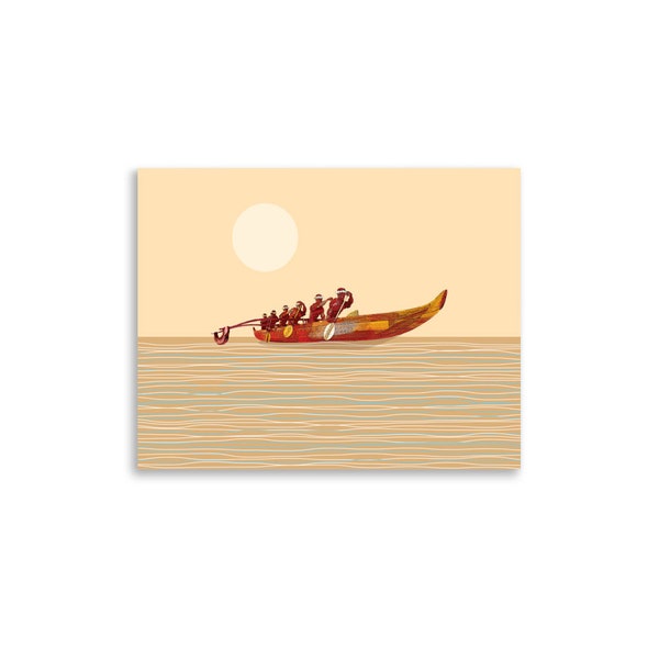 Outrigger Canoe Paddlers Paddling canoe outrigger hawaii state sport
