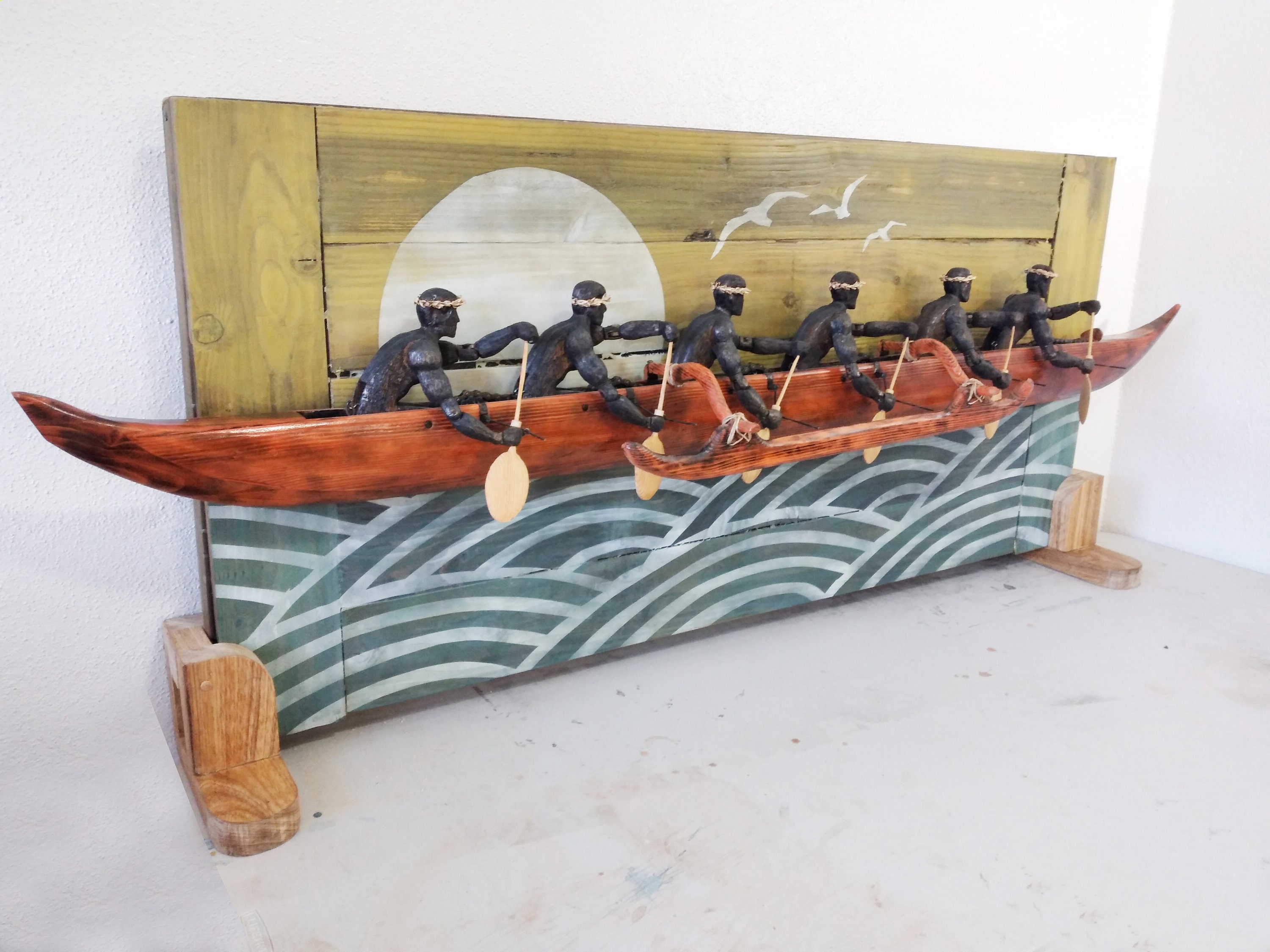 Canoe Outrigger Tikimaster Koa Wall Mount Inch Diameter Made