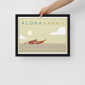 Outrigger Canoe Paddlers waikiki Framed canvas