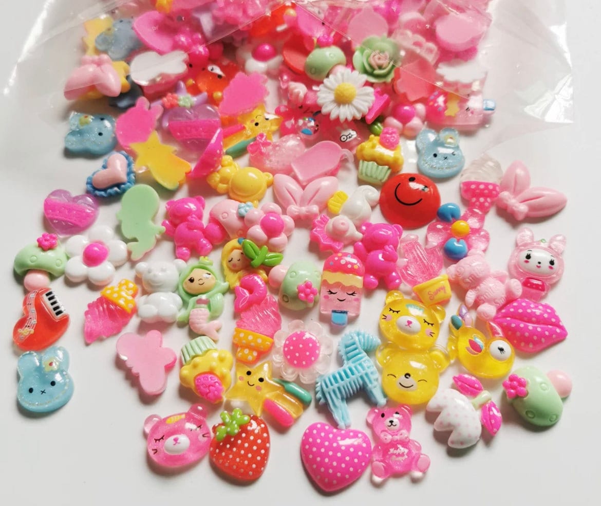 50/100pcs Mix Colors Assorted Mix 3D Kawaii Nail Charms, Nail Art, Cute Nail  Decoration 